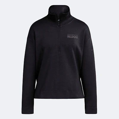 Women's adidas  Black Mississippi State Bulldogs Soft Lux Quarter-Zip Top