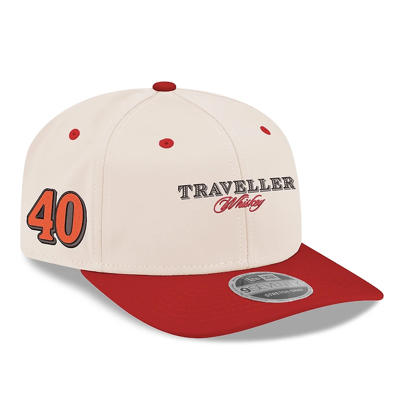 Men's New Era White/Red Justin Allgaier Traveller Whiskey Two-Tone 9SEVENTY Adjustable Hat