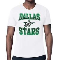 Men's Starter White Dallas Stars Comic Style Team Graphic T-Shirt