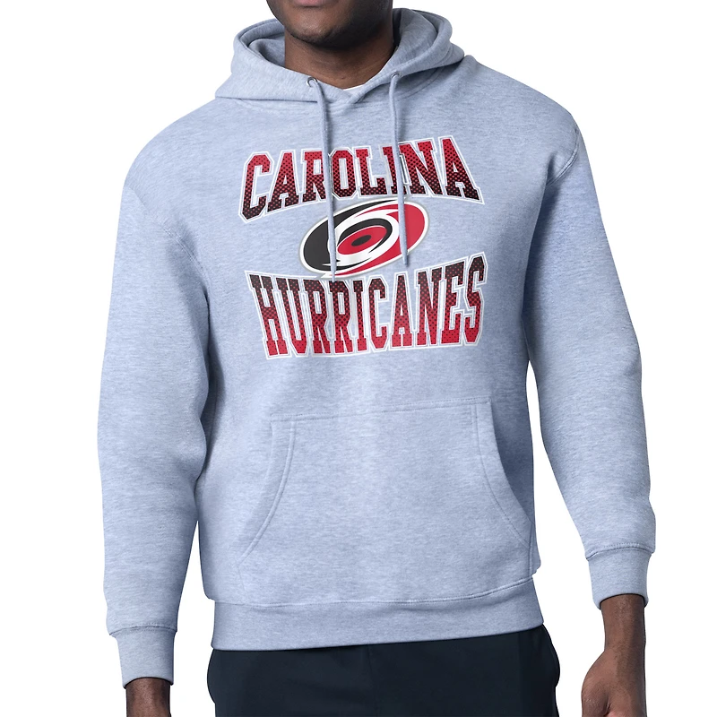 Men's Starter Gray Carolina Hurricanes Comic Style Team Graphic Hoodie