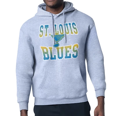 Men's Starter Gray St. Louis Blues Comic Style Team Graphic Hoodie