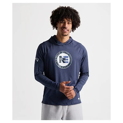 Men's Charles River x New England Patriots Navy Cayak Hooded Long Sleeve T-Shirt