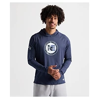 Men's Charles River x New England Patriots  Navy Cayak Hooded Long Sleeve T-Shirt