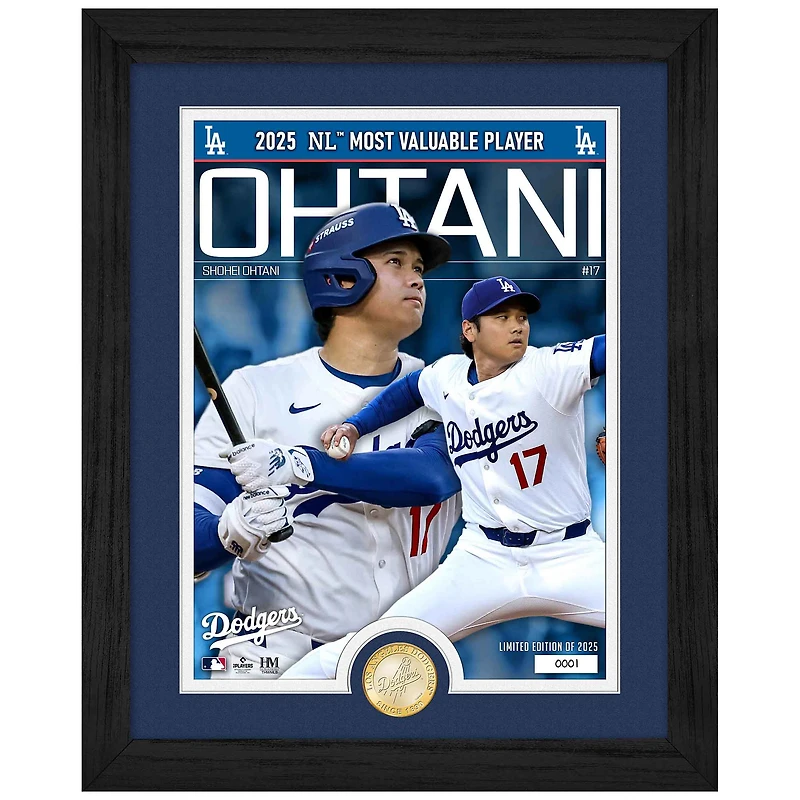 Highland Mint Shohei Ohtani Los Angeles Dodgers 2025 National League MVP 13" x 16" Bronze Coin Photo Mint