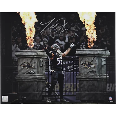 Terrell Suggs Baltimore Ravens Autographed 16" x 20" Fire Entrance Spotlight Photograph
