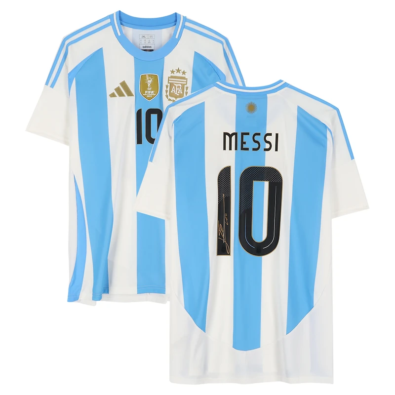 Lionel Messi Argentina National Team Autographed 2024-25 Home adidas Jersey