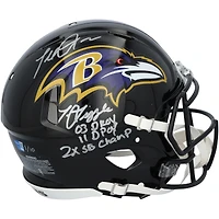Terrell Suggs Baltimore Ravens Autographed Riddell Speed Authentic Helmet with Multiple Inscriptions - Limited Edition #1/10