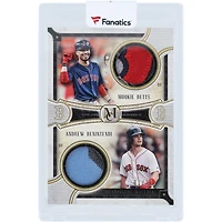 Mookie Betts & Andrew Benintendi Boston Red Sox 2018 Topps Museum Collection Dual 3 Color Game Used Relics #DA-MB #1/10 Card
