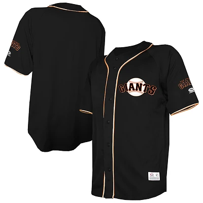 Men's Stitches Black San Francisco Giants Team Color Full-Button Fashion Jersey