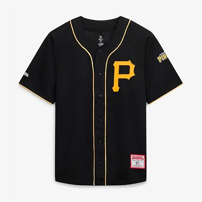 Men's Stitches  Black Pittsburgh Pirates Team Color Full-Button Fashion Jersey