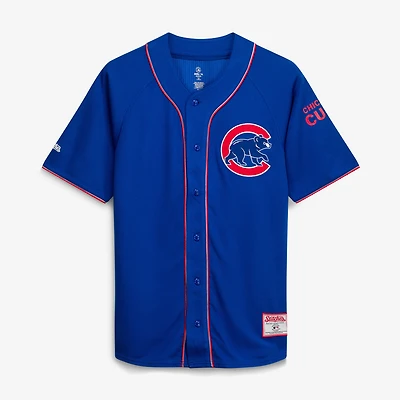 Men's Stitches Royal Chicago Cubs Team Color Full-Button Fashion Jersey