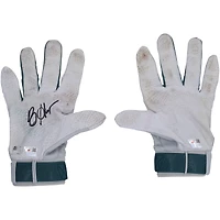 Bryce Harper Philadelphia Phillies Autographed Game-Used Gray/Green Under Armour Batting Gloves from the 2025 MLB Season - HH98516206-07