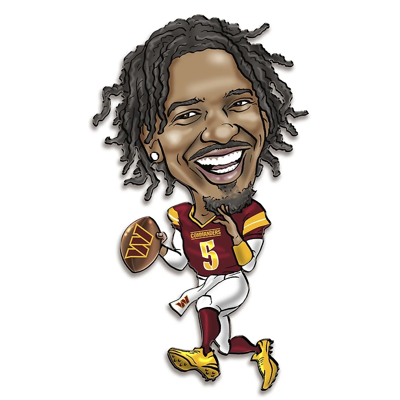 Jayden Daniels Washington Commanders Metal Caricature Wall Art