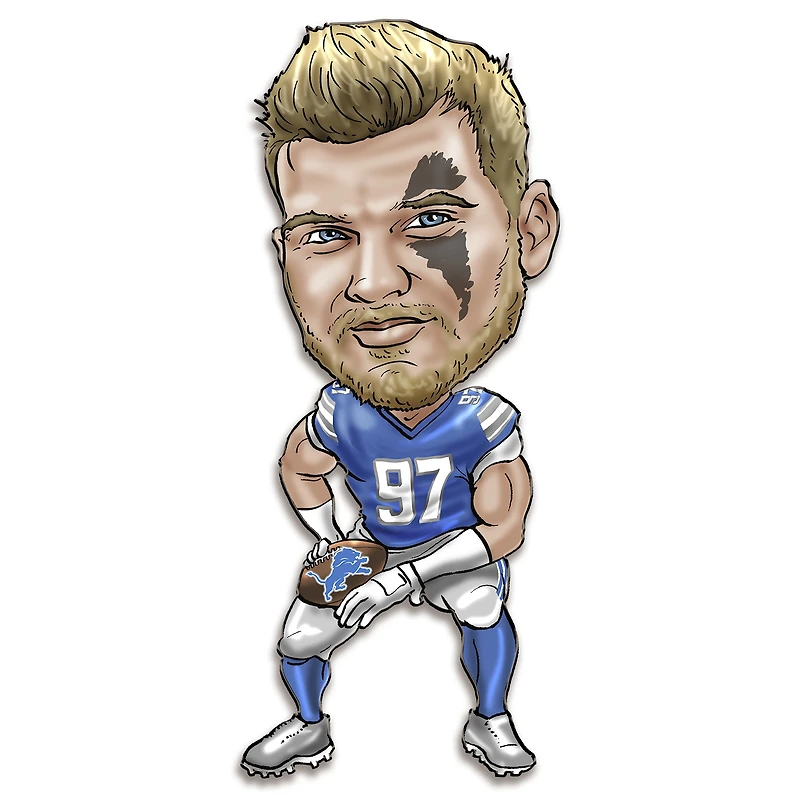 Aidan Hutchinson Detroit Lions Metal Caricature Wall Art