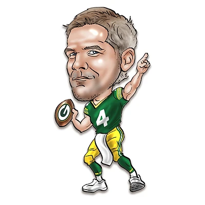 Brett Favre Green Bay Packers Metal Caricature Wall Art