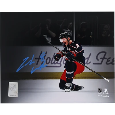 Zach Werenski Columbus Blue Jackets Autographed 8" x 10" Navy Jersey Celebration Spotlight Photograph