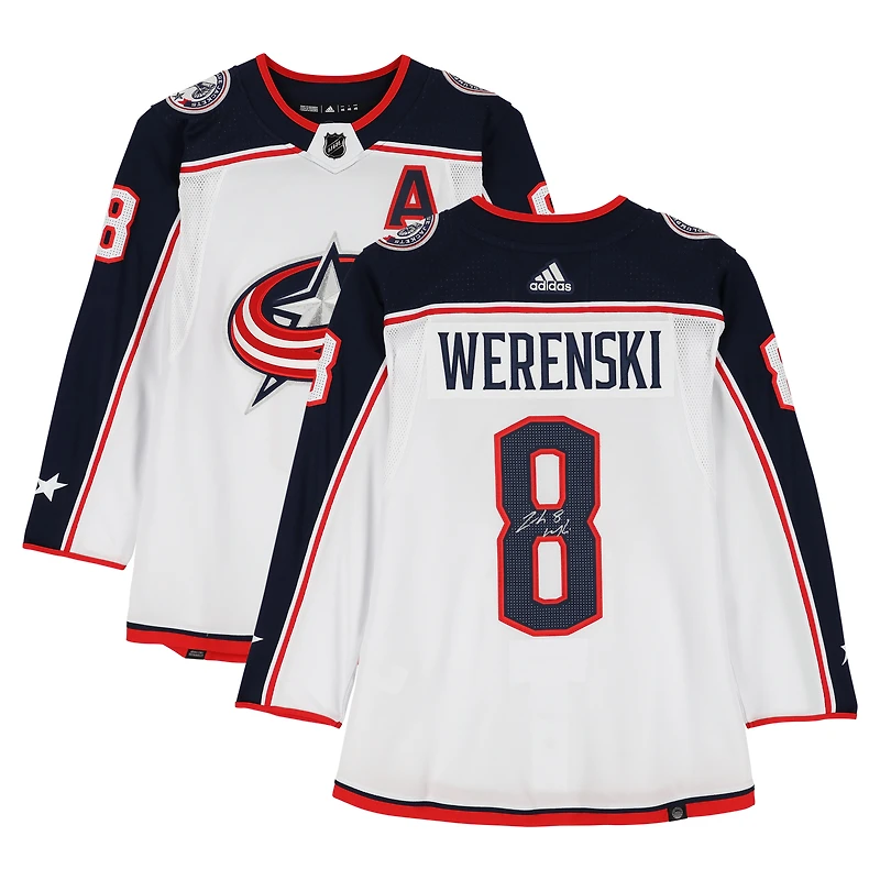 Zach Werenski Columbus Blue Jackets Autographed White adidas Jersey