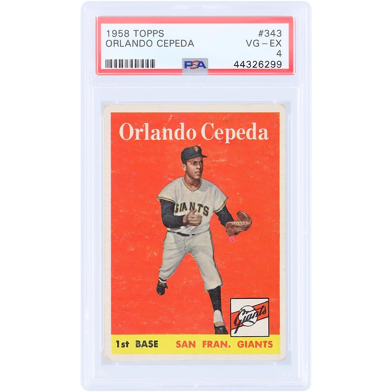 Orlando Cepeda San Francisco Giants 1958 Topps #343 PSA Authenticated 4 Rookie Card