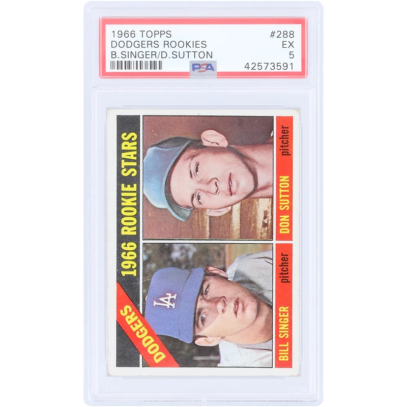 Don Sutton & Bill Singer Los Angeles Dodgers 1966 Topps #288 PSA Authenticated 5 Rookie Card