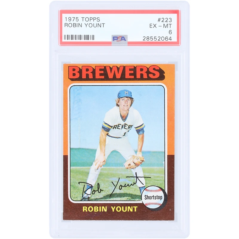 Robin Yount Milwaukee Brewers 1975 Topps #223 PSA Authenticated 6 Rookie Card