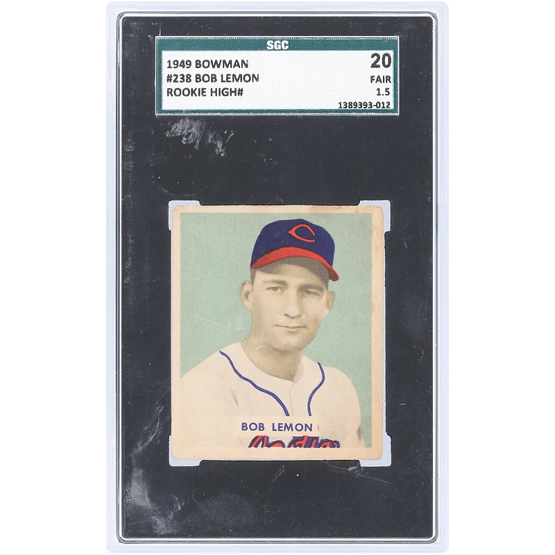 Bob Lemon Cleveland Indians 1949 Bowman #238 SGC Authenticated 1.5 Rookie Card
