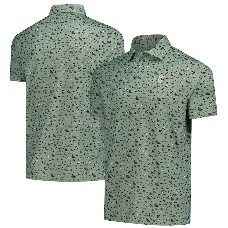 Men's Barstool Golf Green WM Phoenix Open Printed Polo