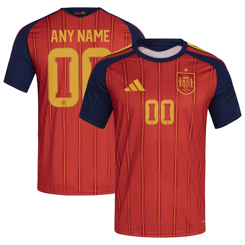 Men's adidas Red Spain National Team 2026 Home Replica Custom Jersey