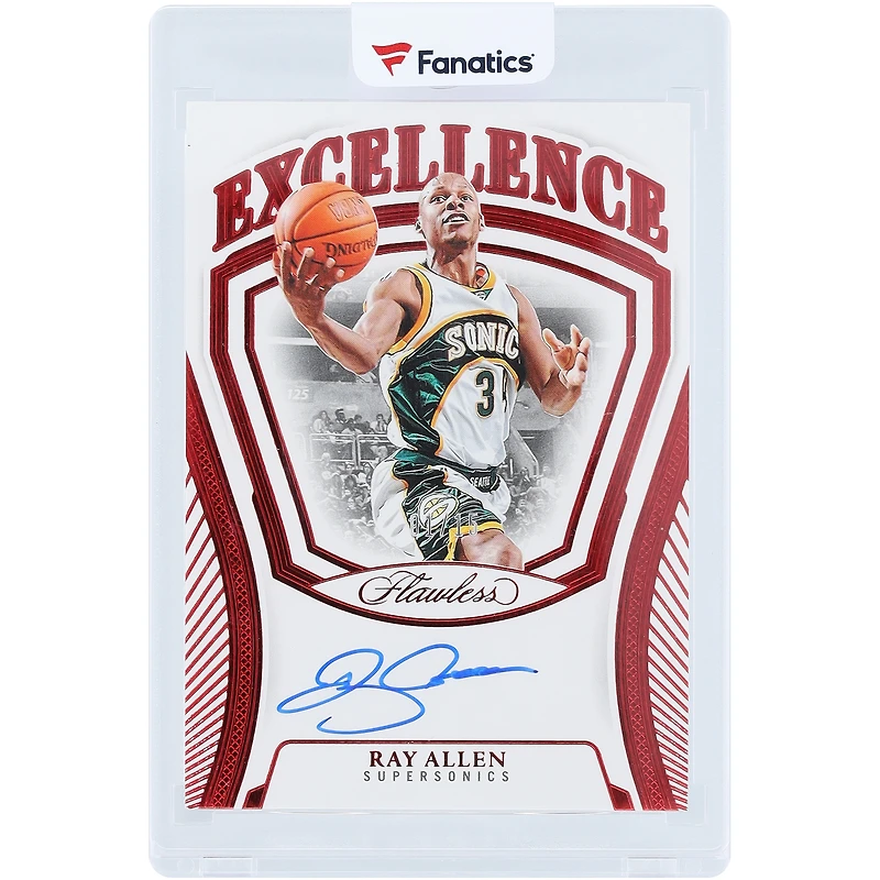 Ray Allen Seattle SuperSonics Autographed 2024-25 Panini Flawless Excellence Ruby #EXS-RAS #1/15 Card