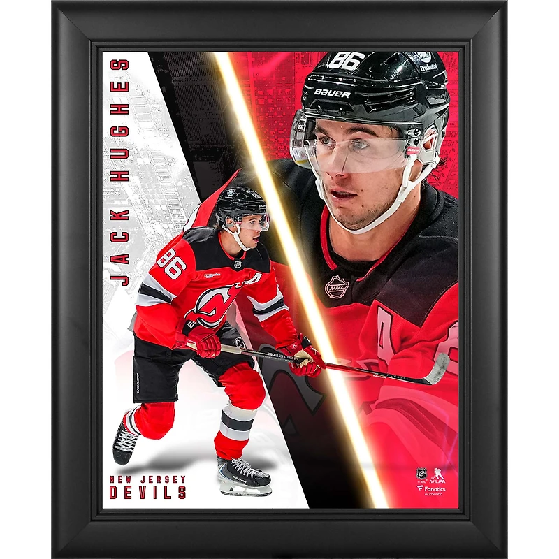 Jack Hughes New Jersey Devils Framed 13" x 16" Radiance Collage