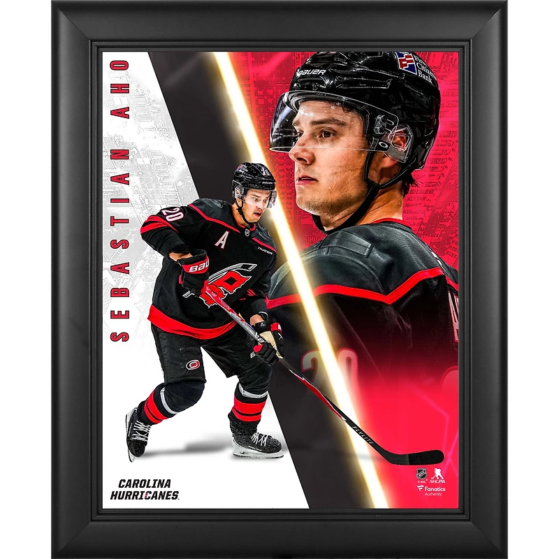 Sebastian Aho Carolina Hurricanes Framed 13" x 16" Radiance Collage
