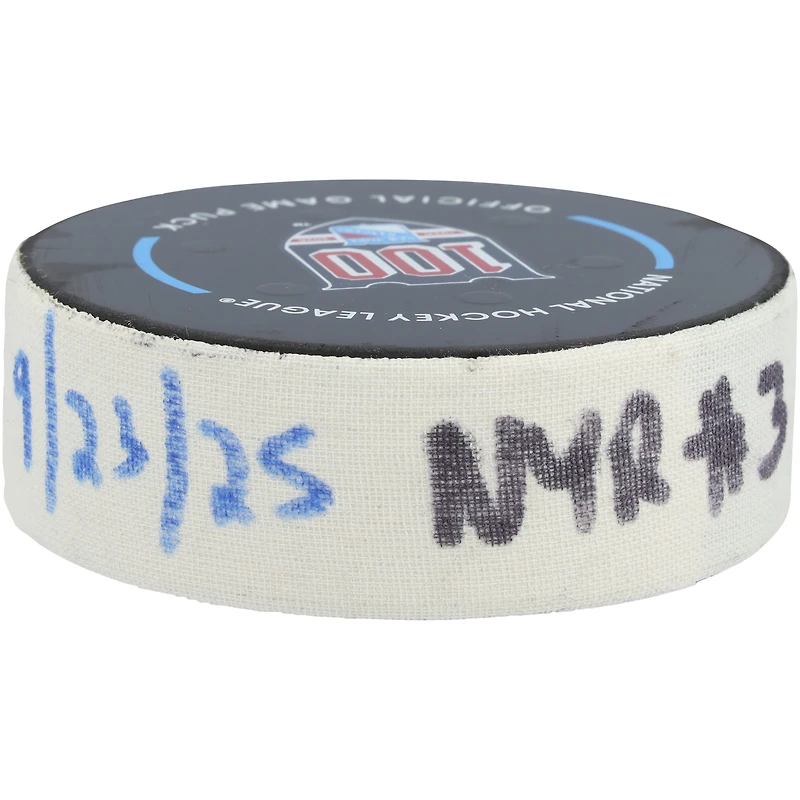 Sam Carrick New York Rangers Game-Used Goal Puck vs. Boston Bruins on September 23, 2025
