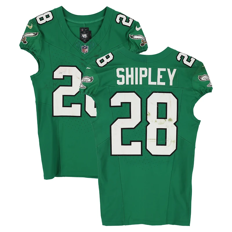 Will Shipley Philadelphia Eagles Game-Used #28 Kelly Green Nike Jersey vs. New York Giants on October 26, 2025