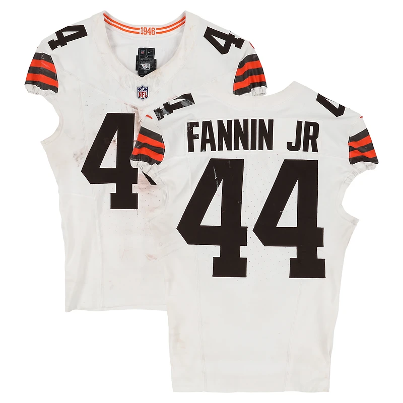 Harold Fannin Jr. Cleveland Browns Game-Used #44 White Nike Jersey vs. New York Jets on November 9, 2025