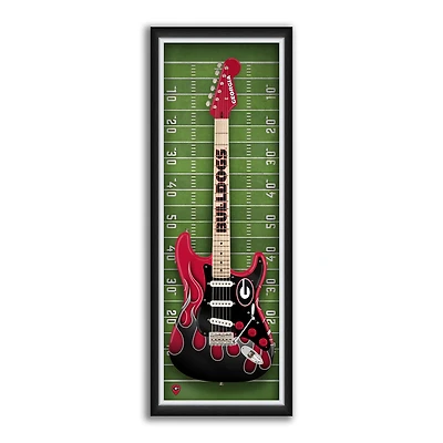 Georgia Bulldogs 14" x 37" Electric Guitar Framed Art Print
