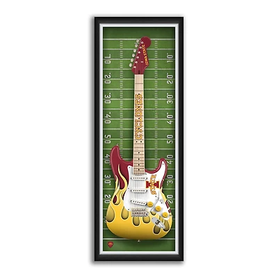 Iowa State Cyclones 14" x 37" Electric Guitar Framed Art Print