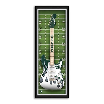 Michigan State Spartans 14" x 37" Electric Guitar Framed Art Print