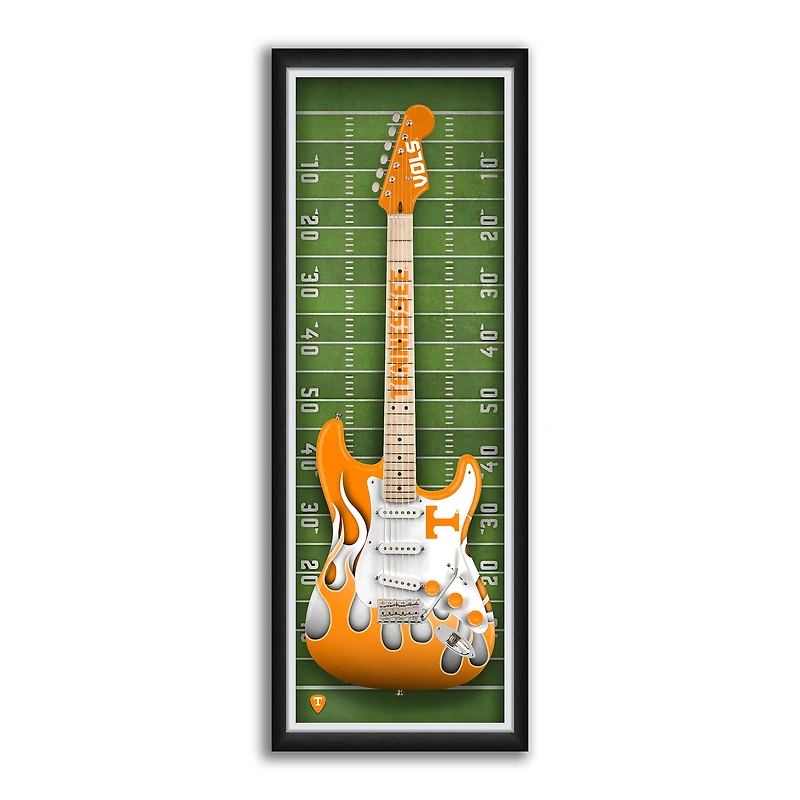 Tennessee Volunteers 14" x 37" Electric Guitar Framed Art Print