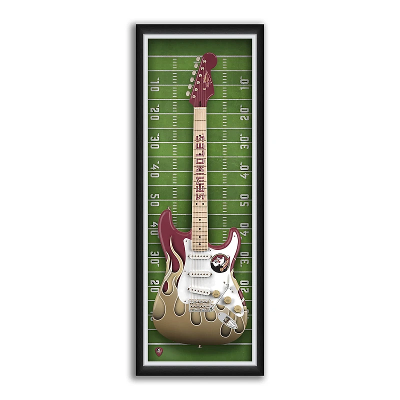 Florida State Seminoles 14" x 37" Electric Guitar Framed Art Print