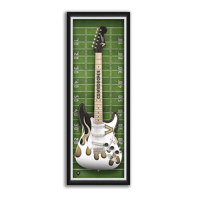 Vanderbilt Commodores 14" x 37" Electric Guitar Framed Art Print
