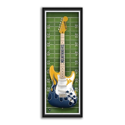West Virginia Mountaineers 14" x 37" Electric Guitar Framed Art Print