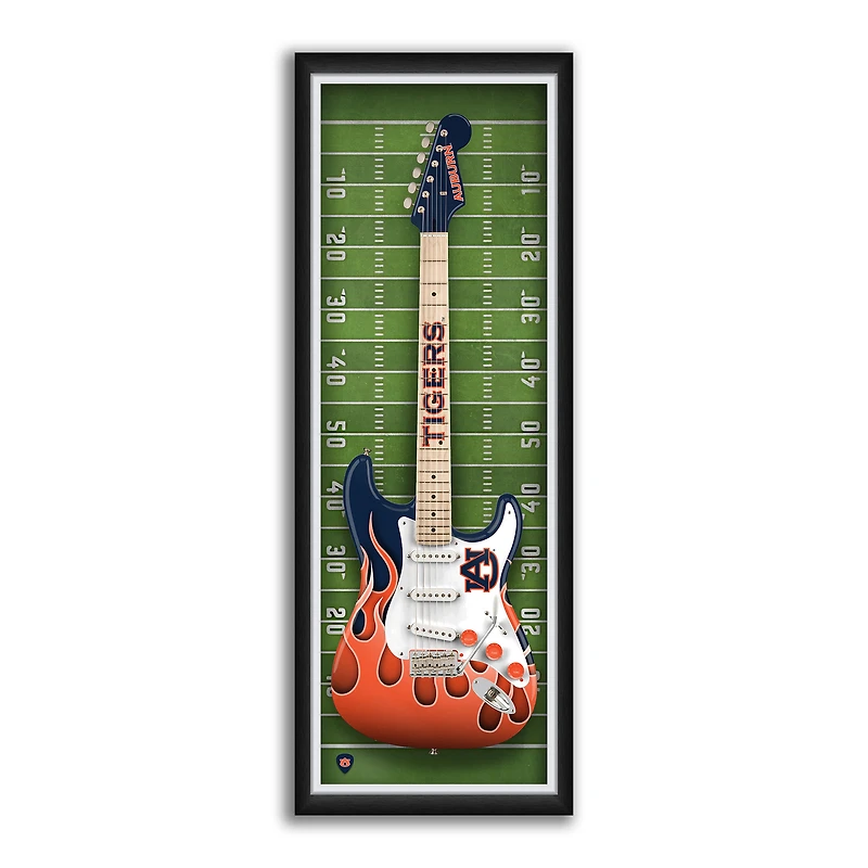 Auburn Tigers 14" x 37" Electric Guitar Framed Art Print