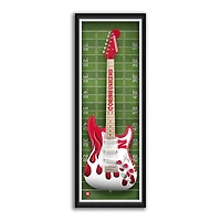 Nebraska Huskers 14" x 37" Electric Guitar Framed Art Print