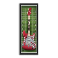 Ohio State Buckeyes 14" x 37" Electric Guitar Framed Art Print