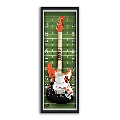 Oklahoma State Cowboys 14" x 37" Electric Guitar Framed Art Print