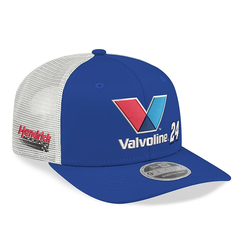 Men's New Era  Blue/White William Byron 2026 Valvoline 9SEVENTY Adjustable Trucker Hat