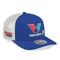 Men's New Era  Blue/White William Byron 2026 Valvoline 9SEVENTY Adjustable Trucker Hat
