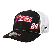Men's New Era  Black/White William Byron 2026 Phorm Energy 9SEVENTY Adjustable Trucker Hat