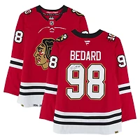 Connor Bedard Chicago Blackhawks Autographed 2025 Red Centennial Season Fanatics Premium Jersey