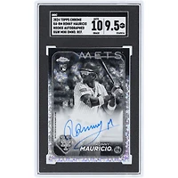 Ronny Mauricio New York Mets Autographed 2024 Topps Chrome Black & White Mini Diamond Refractor Rookie #RA-RM SGC Authenticated 9.5/10 Rookie Card