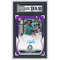 Lázaro Montes Seattle Mariners Autographed 2023 Bowman Purple Prospect Auto. #PPA-LMS #61/250 SGC Authenticated 8.5/10 Card